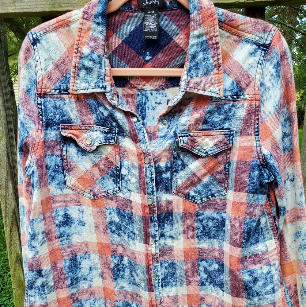 Cotton Western Junior Size Shirt with Pearl Snap buttons